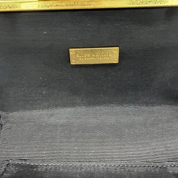 Alice + Olivia Floral Embroidered Clutch with Gold Chain - Picture 6 of 13